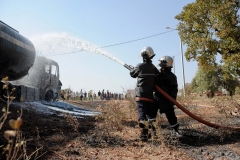 Intervention pour feu de camion